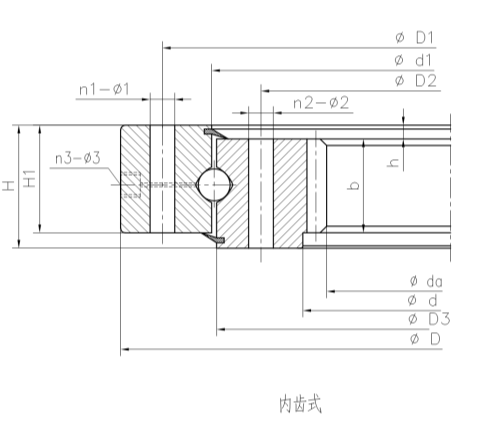 转盘轴承四点型内齿式